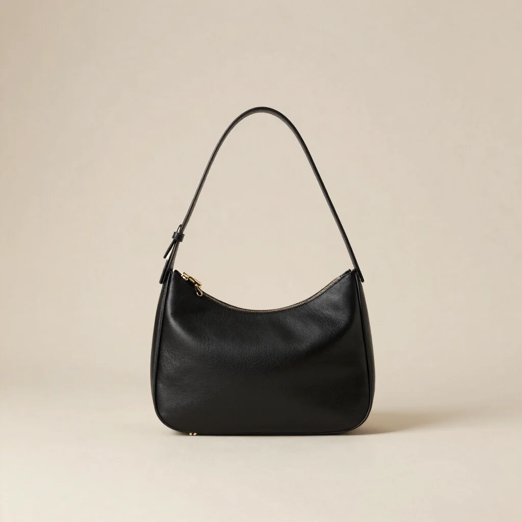 Noir Crescent Shoulder Bag
